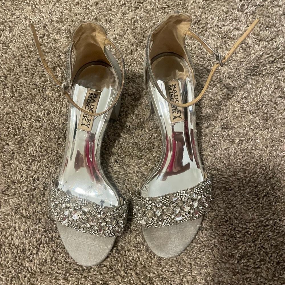 Badgley Mischka Silver Crystal Women's Heels